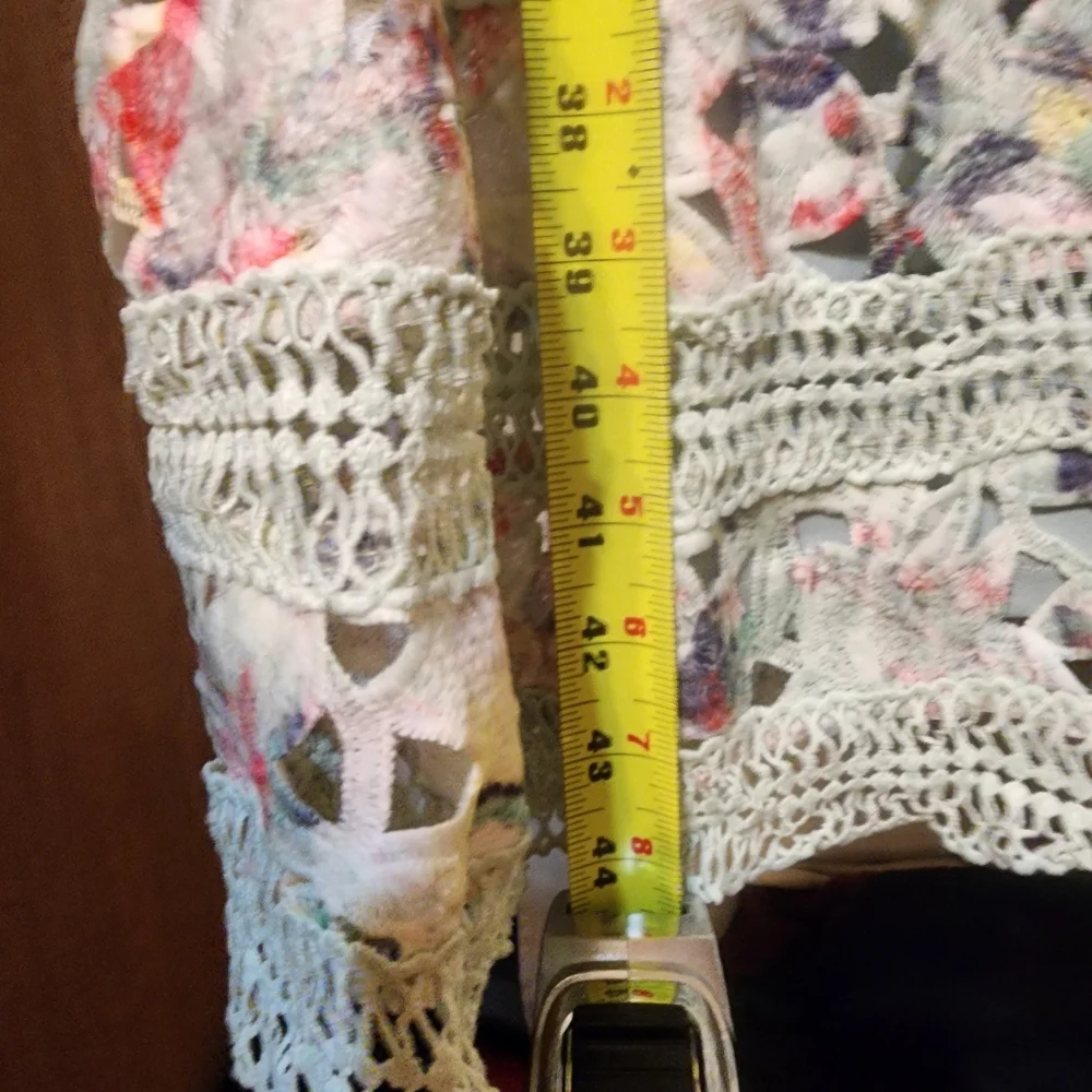 Just Me Floral Lace Midi Dress Pastel Colors - Size L - Picture 5 of 6